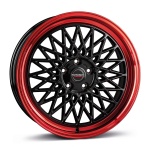 Borbet B 7x17 4x100 ET30 CB64.1 black rim red