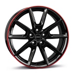 Borbet LX19 8x19 5x108 ET45 CB72.6 black glossy rim red