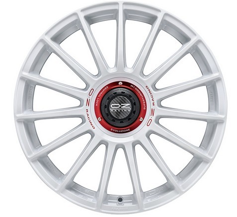 latakko-10944-3 OZ Racing Superturismo Evoluzione WRC 8x18 5x112 ET45 CB66.6 Race White Red Lettering - Image 1