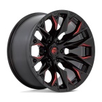 Fuel D823 Flame 9x20 6x139.7 ET1 CB106.1 Gloss Black Milled With Candy Red