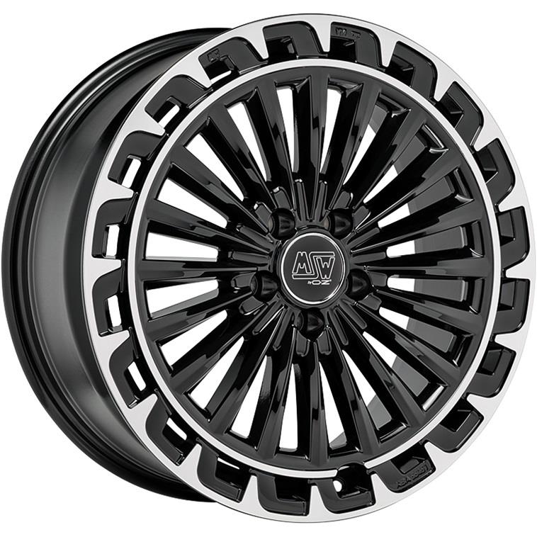 latakko-9991-1 MSW 32 8x19 5x112 ET48 CB66.6 Gloss Black+Diamond Lip - Pilt 1