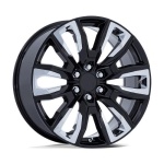 Performance Replicas PR225 GLOSS BLACK W/ CHROME ACCENTS 9x22 6x139.7 ET28 CB78.1 Other