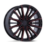 Performance Replicas PR223 GLOSS BLACK MILLED RED 10x24 6x139.7 ET28 CB78.1 Other