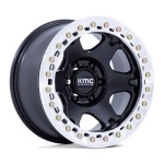 KMC KM238 VI BEADLOCK SATIN BLACK W/ MACHINED RING 9x17 5x127 ET-12 CB71.5 Must