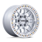 KMC KM549 GRS GLOSS SILVER W/ MACHINED FACE 9x17 6x135 ET0 CB87.1 Hall / Hõbedane