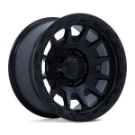 FUEL 1PC FC884 FORTRESS MATTE BLACK W/ GLOSS BLACK LIP 8.5x17 5x127 ET25 CB71.5 Must