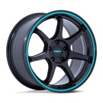 Rotiform RC208 BPU GLOSS BLACK W/ TEAL STRIPE 8.5x18 5x114.3 ET45 CB72.56 Must