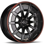 seventy9 MF.7 Black Red Carbon Lip Cover 10x22 5x130 ET30 CB84.1 Other