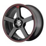 MOTEGI MR116 Matte Black Red Racing Stripe 8x18 ET35 CB72.6 Must
