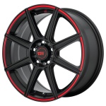 MOTEGI MR142 Satin Black With Red Stripe 7x17 ET40 CB72.56 Must