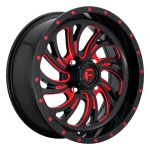 FUEL UTV FV642 GLOSS BLACK RED TINTED CLEAR 7x20 4x137 ET13 CB110.1 Must