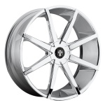 DUB 1PC DC201 CHROME PLATED 9.5x22 ET25 CB87.1 Kroom / Poleeritud