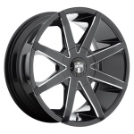 DUB 1PC DC109 GLOSS BLACK MILLED 8.5x20 ET35 CB72.56 Must