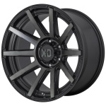 XD SERIES BY KMC WHEELS XD847 Satin Black With Gray Tint 9x20 5x127 ET18 CB71.5 Hall / Hõbedane