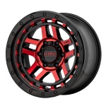 KMC KM540 Gloss Black Machined With Red Tint 9x17 5x127 ET-12 CB78.3 Must