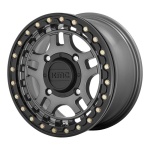 KMC ATV KS240 Gun Metal With Gloss Black Ring 7x15 4x137 ET38 CB112 Must