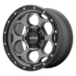 KMC KM541 Satin Gray With Black Lip 9x17 6x139.7 ET-12 CB106.25 Must