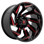 FUEL 1PC FC755 Gloss Black Milled With Red Tint 10x20 8x165.1 ET-18 CB125.2 Must