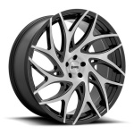 DUB 1PC S260 G.O.A.T. BRUSHED FACE W/ GLOSS BLACK DARK TIN 10x26 6x135 ET30 CB87.1 Must