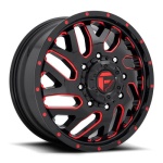 FUEL 1PC FC656 GLOSS BLACK RED TINTED CLEAR 8.25x20 8x165.1 ET105 CB121.5 Red