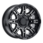 Level 8 SLINGSHOT GLOSS BLACK W/ MACHINED FACE 8.5x16 6x135 ET-10 CB87.1 Must