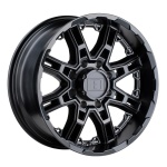 Level 8 SLINGSHOT MATTE BLACK 11.5x22 8x180 ET-44 CB125.1 Must