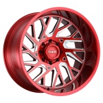 Tuff T4B CANDY RED W/ MILLED SPOKE 12x22 8x165.1 ET-45 CB125.1 Red