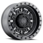 BLACK RHINO ABRAMS TEXTURED MATTE GUNMETAL 9.5x18 5x127 ET-18 CB71.5 Red