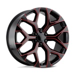 Performance Replicas PR176 GLOSS BLACK RED MILLED 9x22 6x139.7 ET24 CB78.1 Other