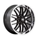 US MAG 1PC U138 SANTA CRUZ GLOSS BLACK W/ DIAMOND CUT LIP 8.5x20 5x127 ET6 CB78.1 Must