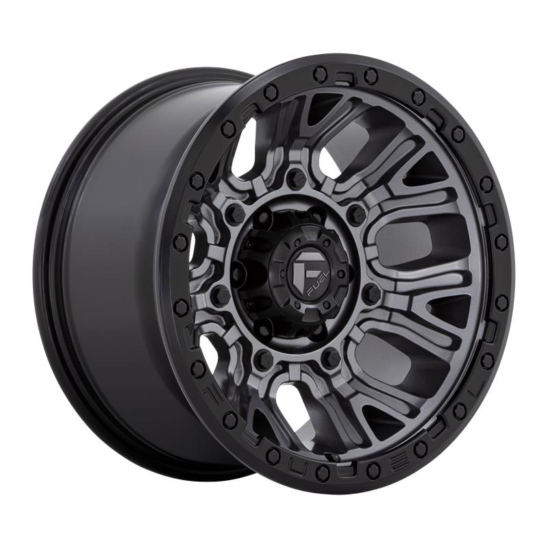 statusfalgar-8270-13 FUEL 1PC D825 TRACTION MATTE GUNMETAL W/ BLACK RING 8x15 6x139.7 ET-19 CB108 Must - Image 1