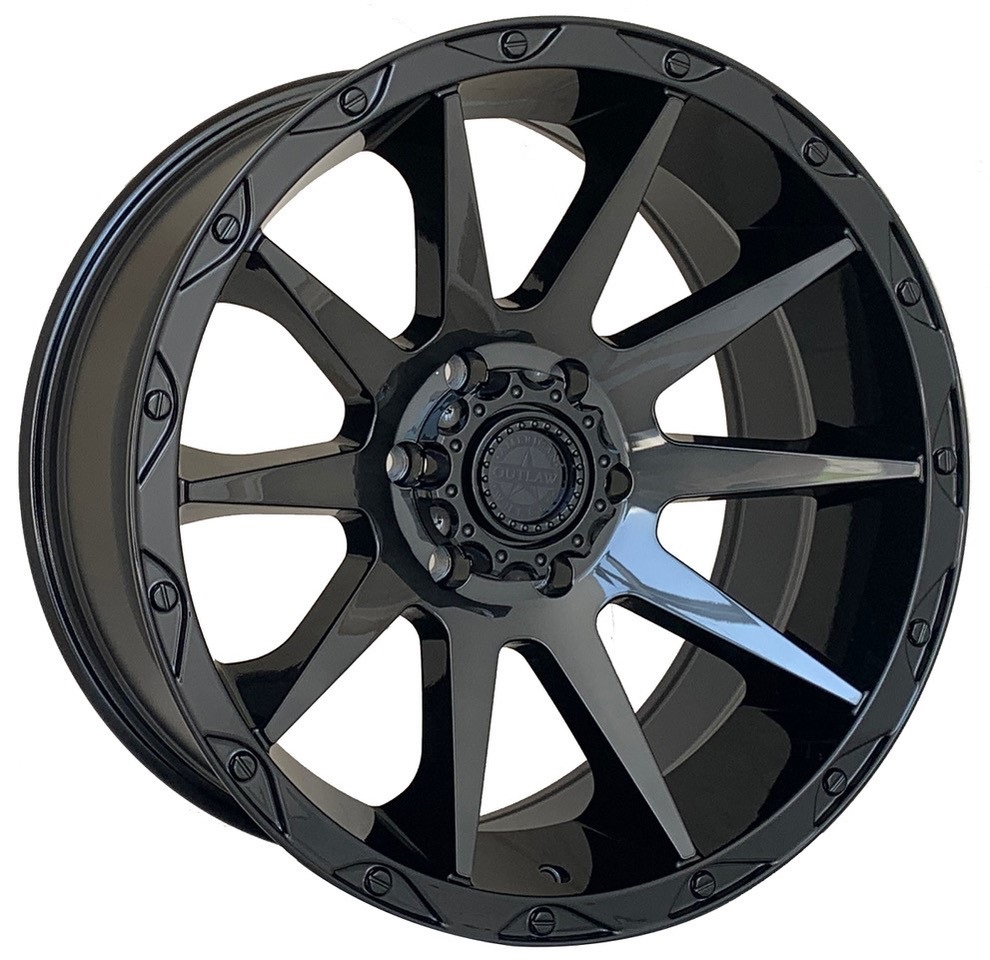 statusfalgar-8414 American Outlaw A207 Glossblack tinted face 9x20 6x139.7 ET0 CB106.1 Must - Pilt 1