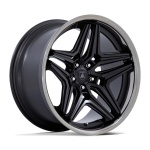 ASANTI BLACK ABL-46 DUKE SATIN BLACK W/ DDT LIP 10.5x22 5x120 ET18 CB74.1 Must