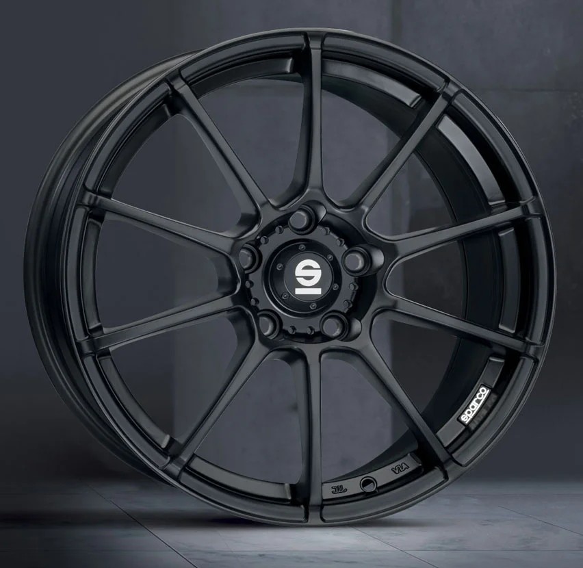 latakko-11216-1 Sparco Assetto Gara 8.5x19 5x108 ET45 CB73.1 Matt Black - Image 1