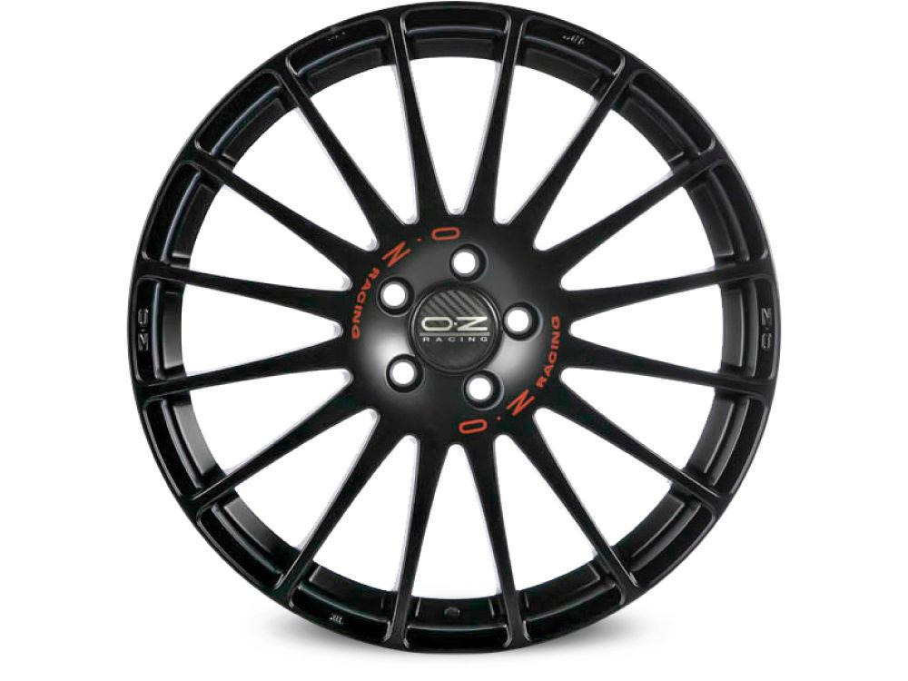 latakko-6088-1 OZ Racing Superturismo GT 8x19 5x112 ET48 CB75 Matt Black Red Lettering - Image 1