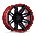Fuel Fc401 Brawl 10x22 8x165.1 ET-18 CB125.1 Matte Black With Candy Red Lip