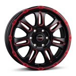 Borbet CW8 8x18 6x120 ET45 CB74.5 red rim window polished matt