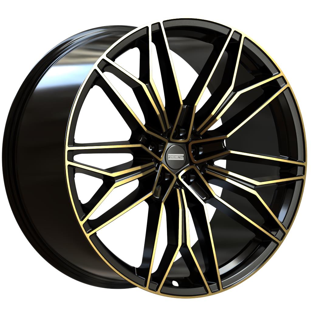 latakko-9890-1 Fondmetal STC-23 10x23 5x130 ET28 CB71.6 Black Clearcoat Glossy Gold Machined - Image 1
