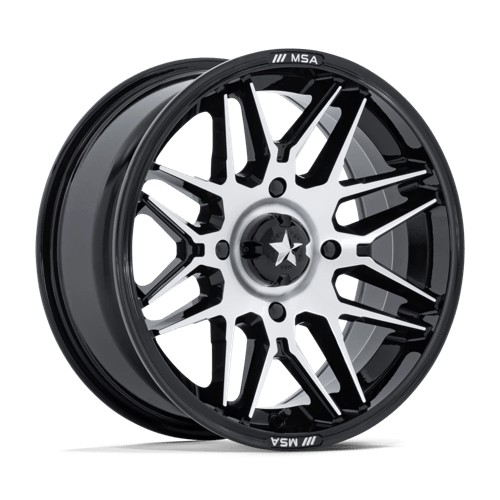 statusfalgar-16309 MSA OFFROAD WHEELS M52 RADAR UTV GLOSS BLACK MACHINED 7x14 4x110 ET10 CB86 Must - Image 1