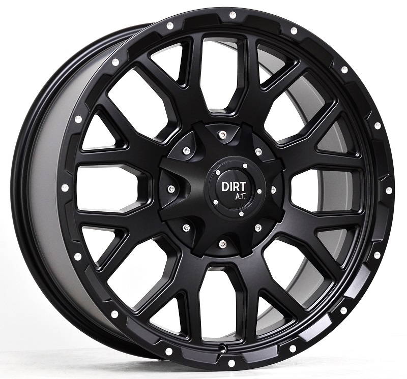 statusfalgar-6415 DIRT A.T D357 Flatblack milled rivets 9x20 8x165.1 ET18 CB125.1 Must - Image 1