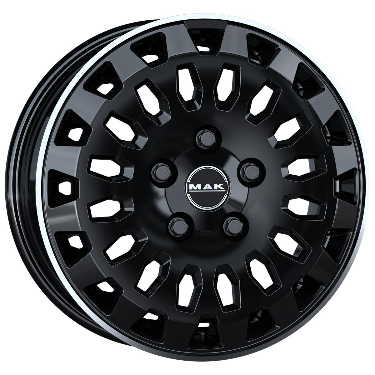 latakko-9878 MAK Overland 6.5x16 5x114.3 ET45 CB76 Gloss Black Mirror Ring - Image 1