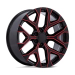 Performance Replicas PR177 GLOSS BLACK RED MILLED 10x24 6x139.7 ET24 CB78.1 Other