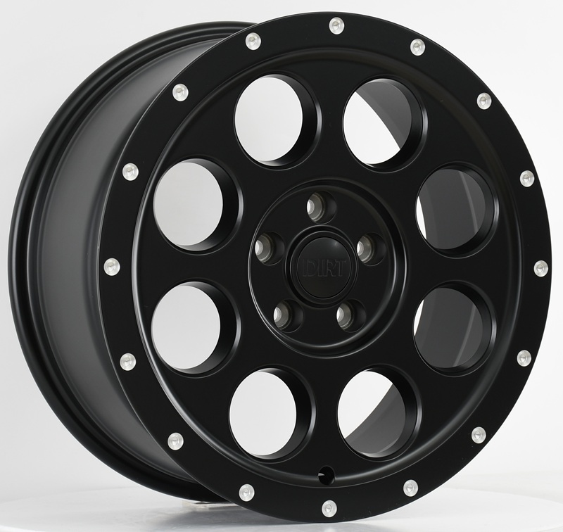 statusfalgar-15956 DIRT A.T D214 Flatblack milled rivets 8x18 5x112 ET42 CB73.1 Must - Image 1