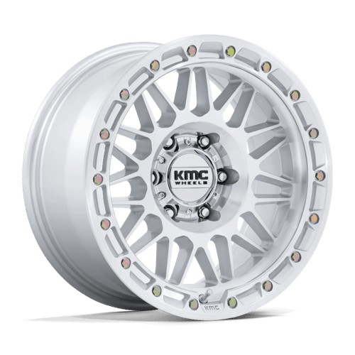 statusfalgar-16275 KMC KM555 ATTACK GLOSS SILVER W/ MACHINED FACE 8.5x17 5x127 ET0 CB71.5 Hall / Hõbedane - Image 1