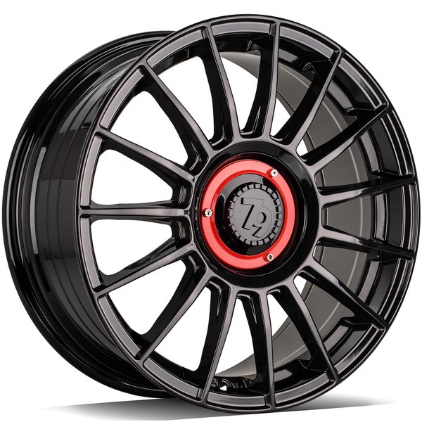 statusfalgar-16612 seventy9 SCF-2 Black Glossy 7.5x17 ET40 CB66.6 Must - Pilt 1