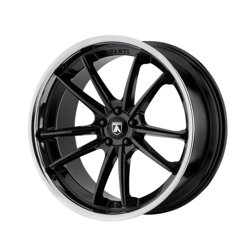 statusfalgar-2654 ASANTI BLACK AB23 Gloss Black Chrome Lip 10.5x20 5x114.3 ET38 CB72.6 Must - Pilt 1