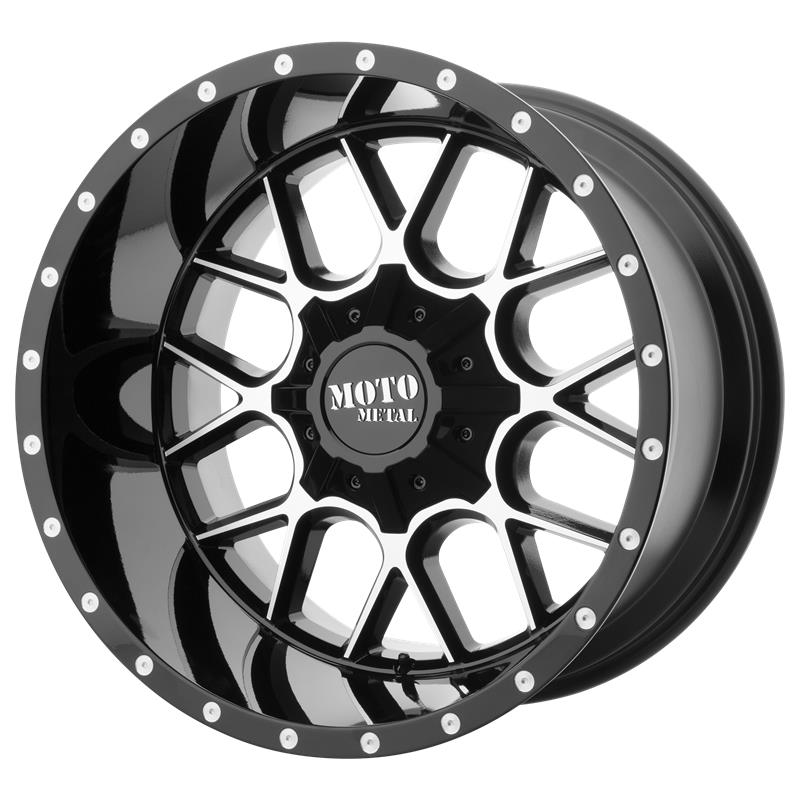 statusfalgar-2712 MOTO METAL MO986 Gloss Black Machined 10x20 ET-18 CB106.25 Must - Pilt 1