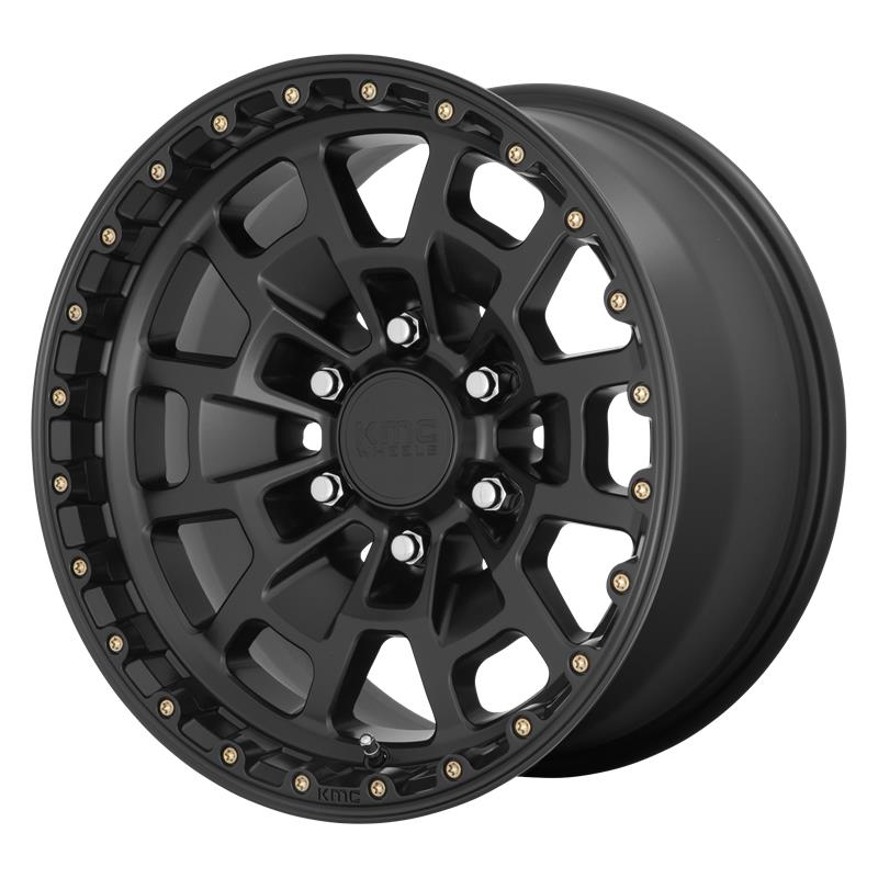 statusfalgar-3994 KMC KM718 Satin Black 8.5x17 6x135 ET18 CB87.1 Must - Pilt 1