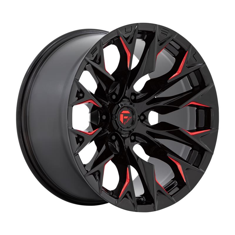 statusfalgar-7922 FUEL 1PC D823 FLAME GLOSS BLACK MILLED W/ CANDY RED 12x22 5x127 ET-44 CB71.5 Other - Image 1