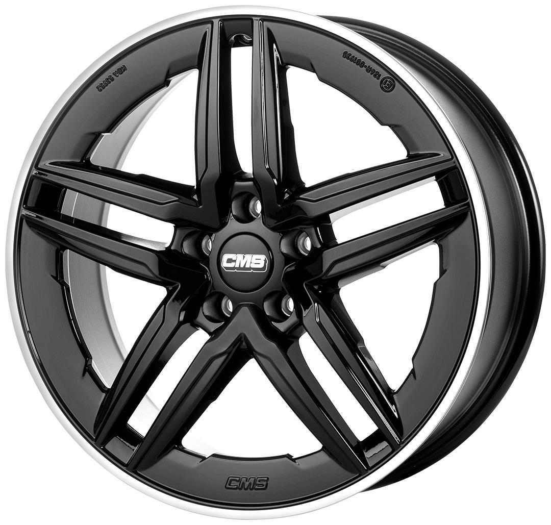 latakko-6661 CMS C29-AERO 9.5x19 5x112 ET51 CB66.6 Diamond Rim Black Gloss - Pilt 1